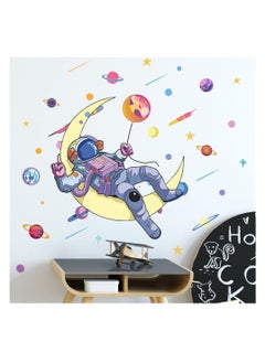 اشتري SYOSI, Astronaut Wall Stickers, Space Planet DIY Vinyl Large Wall Decals, Cartoon Art Decorations Decor for Kids Boys Bedroom Living Room Playing Room Murals في الامارات