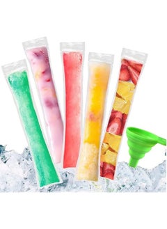 اشتري 200 Pcs Popsicle Bags, Disposable Popsicle Molds Bags, Ice Pop Mold Bags with Silicone Funnel, Pop Mold Bags for DIY Healthy Snacks, Yogurt, Juice and Fruit Smoothies في السعودية