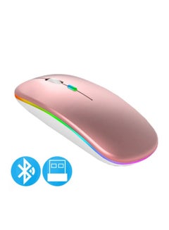 Buy Ultra Thin 2.4GHz 1600DPI 3 Modes Adjustable RGB Light Large Capacity Battery Rechargeable Wireless Mouse in UAE