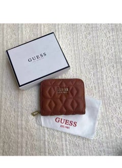 Buy Guess Elenia Quilted Design Mini Wallet Brown in Saudi Arabia