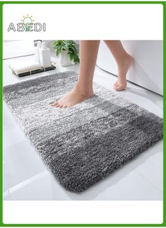 Buy Luxury Bathroom Rug Mat,Extra Soft and Absorbent Microfiber Bath Rugs, Non-Slip Plush Shaggy Bath Carpet, Machine Wash Dry Gradual Grey in Saudi Arabia