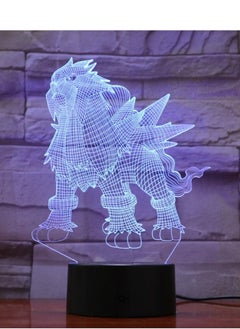 اشتري 3D Illusion Go Pokemon Night Light 16 Color Change Decor Lamp Desk Table Night Light Lamp for Kids Children 16 Color Changing with Remote Entei في الامارات