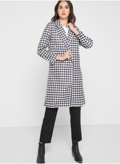 اشتري Houndstooth Print Trench Coat في السعودية