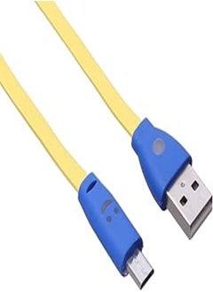 Buy Micro USB Cable With Smiley Design and Indicator Light - Yellow in Egypt