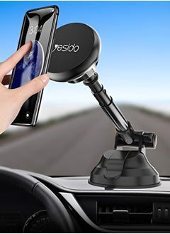 Buy Car Phone Holder Magnet Mobile Holder and Stand Retractable Circular Magnetic Dashboard Windshield Sucker Car Mount Holder For for iPhone for Samsung Car Holder Model C41 in UAE