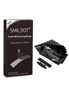 Buy 7Pcs Teeth Whitening Strip Kit with Activated Charcoal Professional  V34 Effective Safe Non Sensitive Comfortable Portable Teeth Color Corrector for Creating Beautiful White Smile Wet Strip in Saudi Arabia