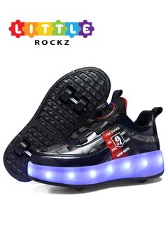 اشتري Double Wheel LED Flash Light Fashion Shiny Sneaker Skate Heelys Shoes With Lightning Sole في الامارات