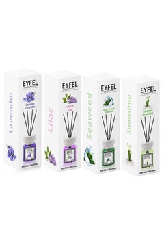 اشتري EYFEL REED DIFFUSER 4PC COMBO - LAVENDER LILAC SEAWEED & SNOWDROP 120ML في الامارات