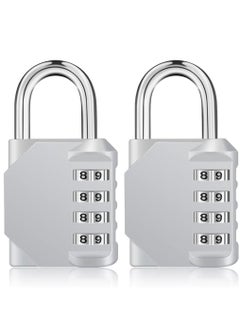 Buy 2-Piece 4-Digit Combination Password Padlock Silver in UAE