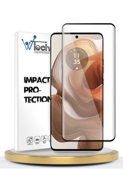 Buy Motorola Edge 50 Ultra 5G 2024 Premium Edge-Pro Series Full Glue Full Cover Tempered Glass Screen Protector - Clear/Black in UAE