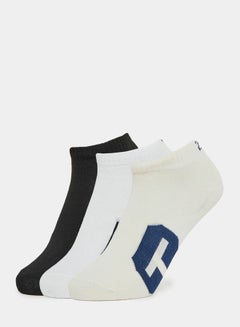 Buy Pack of 3 - Letter Print Ankle Socks in Saudi Arabia