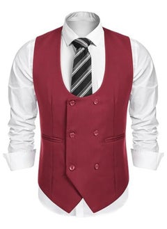 اشتري New Men's British Fashion Slim Fit Suit Vest في الامارات