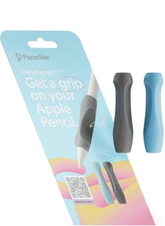 اشتري Pencil Grips [2 PACK] for Apple Pencil 1st & 2nd Generation USB-C & Pro Ergonomic Precision - Charcoal | Paperlike Blue في الامارات