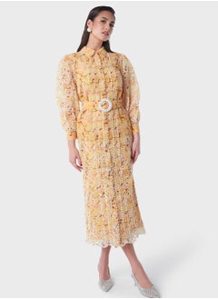 Buy Printed Schiffli Shirt Dress in UAE