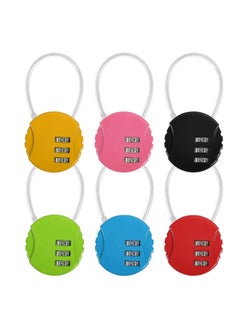 Buy 6 Piece Combination Lock 3 Digit Combination Padlock Code Lock with Wire Rope Outdoor Waterproof Padlock KASTWAVE for Backpack Suitcase Door Sports Locker 6 Colors in Saudi Arabia