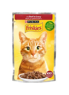 Buy Friskies Beef Chunks Gravy Wet Food Pouch 85 Grams in Egypt