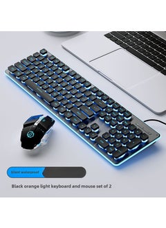 Buy Wireless Gaming Office Keyboard Mouse Combo L1 black blue light ☆ wired keyboard and mouse suit in UAE