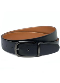 Buy Classic Milano Genuine Leather Reversible Belt for Men | Black & Brown or Tan Formal Belt for Business or Office Wear | Men's Leather Belt in UAE