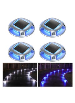 Buy Solar Driveway Lights Solar Deck Lights 2 Pack, 2 Color Modes Dock Lights, Marine Outdoor Waterproof LED Solar Driveway Marker Lights for Sidewalk, Pathway, Yard(Blue Light/Cool White) in UAE