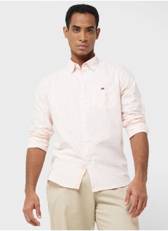 Buy Thomas Scott Men Orange Smart Slim Fit Opaque Casual Shirt in Saudi Arabia