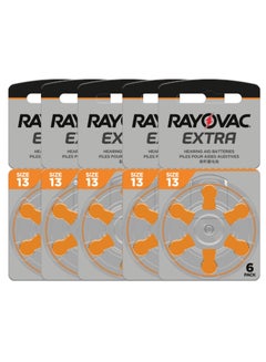 Buy 30-Pieces Rayovac Extra Size 13 Hearing Aid Batteries Zinc-Air 0% Mercury in UAE