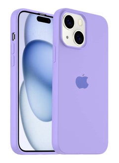 Buy Compatible with iPhone 15 Plus/14 Plus Case 6.7 Inch Slim Liquid Silicone 4 Layers Soft Gel Rubber Shockproof Protective Phone Case with Anti Scratch Microfiber Lining (Light Purple) in Egypt