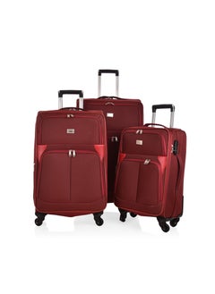 Buy New Travel Luggage 3 Piece Sets Soft Trolley Travel Bag Lightweight Suitcase Sets Size 20/24/28 Inch Red in Saudi Arabia