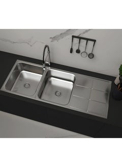 Buy Stainless Steel Kitchen Sink Bl 894 High Grade Inset L 116 X W 50 X H 20 cm in UAE