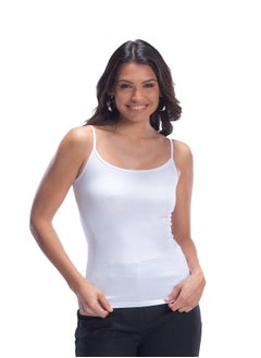 Buy Carina Spaghetti Straps Plain Tank Top - white in Egypt