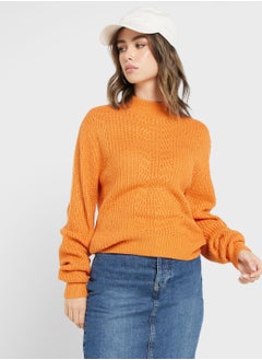 Buy High Neck Knitted Sweater in UAE