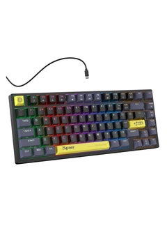 Buy Gaming Wired Mechanical Keyboard With Brown Switchs 82 Keys LED RGB Backlit in Saudi Arabia