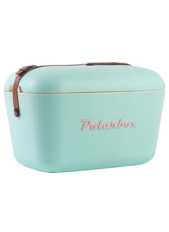 Buy Polarbox® 20 L Ice Box - For Outdoor Use - Portable - For Drinks And Food - Storage Box - Classic - Cyan/Baby Rose Cooler with Brown Leather Strap in Saudi Arabia