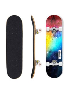 Buy Skateboard - Skateboards for Beginners 80 x 20cm Complete Standard Skateboard for Girls and Boys, 7 Layer Maple Double Kick Concave Skateboard for Kids and Adults in Saudi Arabia