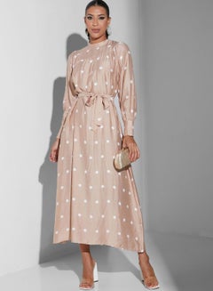 Buy Polka Dot Belted Dress in Saudi Arabia