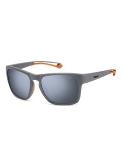 Buy Men's Polarized Rectangular Shape  Sunglasses Pld 7052/S Silver 45 - Lens Size: 45.1 Mm - Mtt Grey in UAE