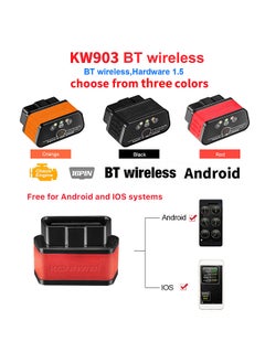 اشتري KW903 BT 5.0 Wireless OBD-II Car Auto Diagnostic Scan Tools Car Detector Tester Scanner for IOS Android System في الامارات