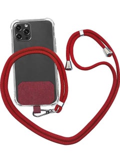Buy Oncover Phone Lanyard, Universal Cell Phone Lanyard with Adjustable Nylon Neck Strap, Phone Tether Safety Strap Compatible with Most Smartphones (Not including phone case) (Red) in UAE