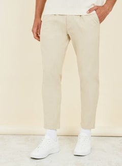 اشتري Cotton Slub Pleat Stretch Slim Fit Chino Pants في السعودية