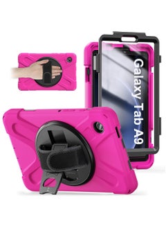 Buy Samsung Galaxy Tab A9 Case 8.7 Inch 2023 SM-X110/X115/X117 for Kids with Screen Protector | Heavy Duty Shockproof Case with Rotating Stand Hand Strap for Galaxy Tab A9 Tablet 2023 in UAE