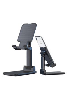اشتري Cell Phone Stand Adjustable phone holder for Desk Foldable Desktop Tablet Stand Holder Double Adjustable Mobile stand Phone Tablet Holder (Black) في الامارات