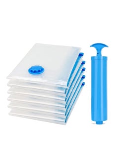 Buy Vacuum Storage Bags, Space Saver Seal Sealer Clothing Sealed Compression Bags for Clothes, Comforters, Blankets, Pillows, and Bedding with Hand Pump in Saudi Arabia