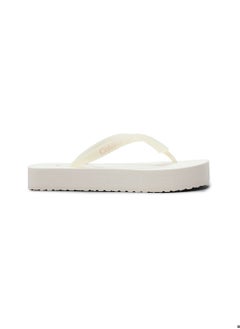 Buy Women's Beach Sandal Flatform Flip Flops - Nylon, White in UAE