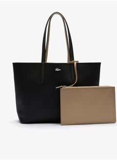 Buy LACOSTE women's double-sided two color large capacity handbag, fashionable and versatile, black/khaki color in UAE