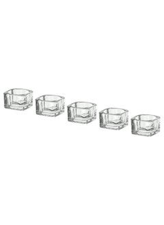 Buy Tealight Holder Clear Glass 5X5 Cm in Saudi Arabia