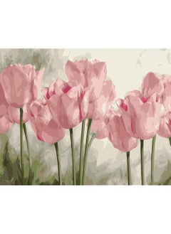 اشتري DIY Paint by Numbers Pink Tulips, for Adults Kids Tulip Paint by Numbers DIY Painting Acrylic Paint by Numbers Painting Kit Home Wall Living Room Bedroom Decoration في الامارات