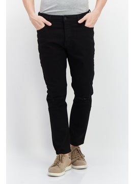 اشتري Men Slim Fit Washed Denim Jeans, Black في الامارات