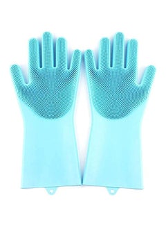 اشتري 1 Pair Magic Silicone Gloves With Wash Scrubber Reusable Brush Heat Resistant Gloves Kitchen Tool في مصر