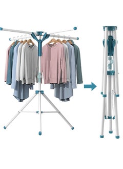 Buy Tripod Clothes Drying Rack with 4 Branches, Foldable Stainless Steel Garment Dryer Stand for Indoor Outdoor Saving Space in UAE