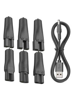 Buy 6 In 1 Power Cord 5V Replacement Charger USB adapter Suitable for Electric Hair Clippers, Beard trimmers, Shavers, Beauty Instruments, Desk Lamps, Purifiers in UAE