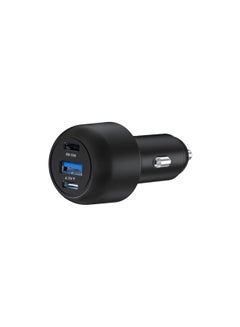 Buy iPhone Car Charger 130W Ultra-Quick Dual USB-C With USB-A QC Output Compatible with iPhone 14 Pro Max/14 Pro/14/13 Pro MacBook Pro 2021 14" 16", MacBook Air, iPad Pro 12.9", Samsung S21+ etc. Black in UAE